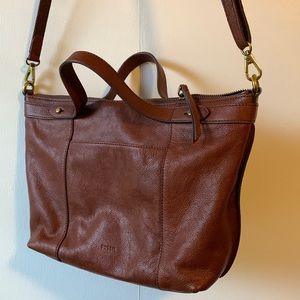 Fossil brown leather bag
